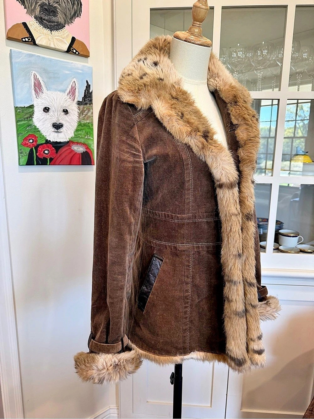 Burberry Brown Shearling-Trim Jacket - Picture 8 of 11